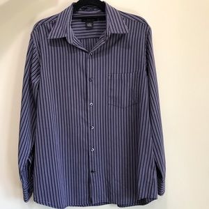 J. Ferrar Men’s Striped Button Down Shirt Large